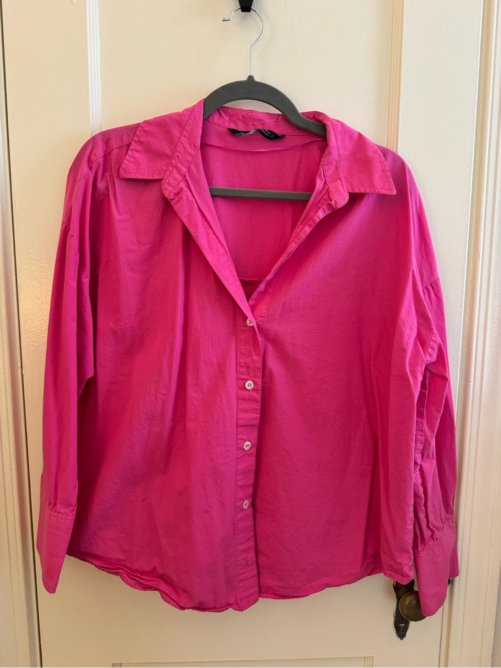 Zara Hot Pink Button-Down Shirt